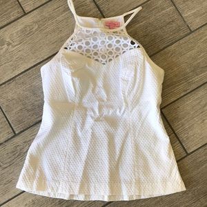Lilly Pulitzer White Larina Top Size 2